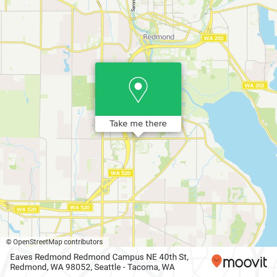 Mapa de Eaves Redmond Redmond Campus NE 40th St, Redmond, WA 98052