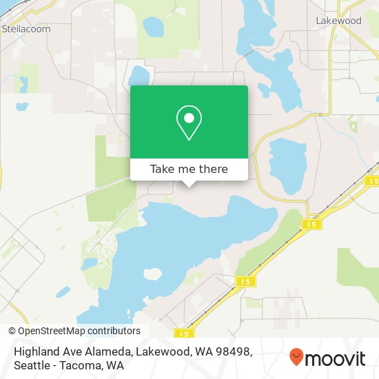 Mapa de Highland Ave Alameda, Lakewood, WA 98498