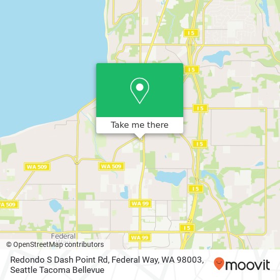 Mapa de Redondo S Dash Point Rd, Federal Way, WA 98003