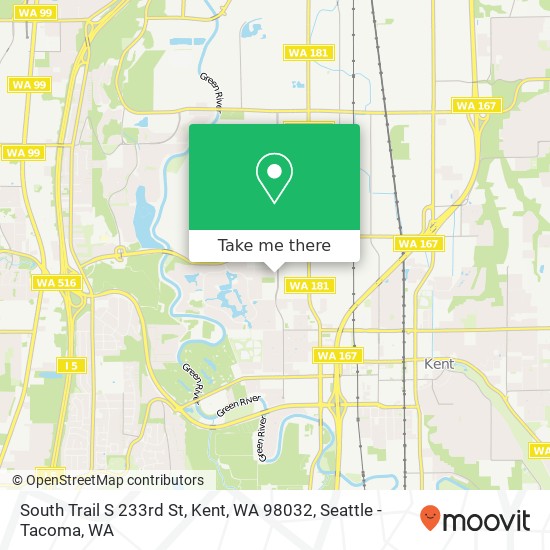 Mapa de South Trail S 233rd St, Kent, WA 98032