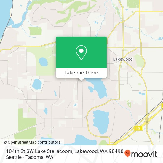 104th St SW Lake Steilacoom, Lakewood, WA 98498 map