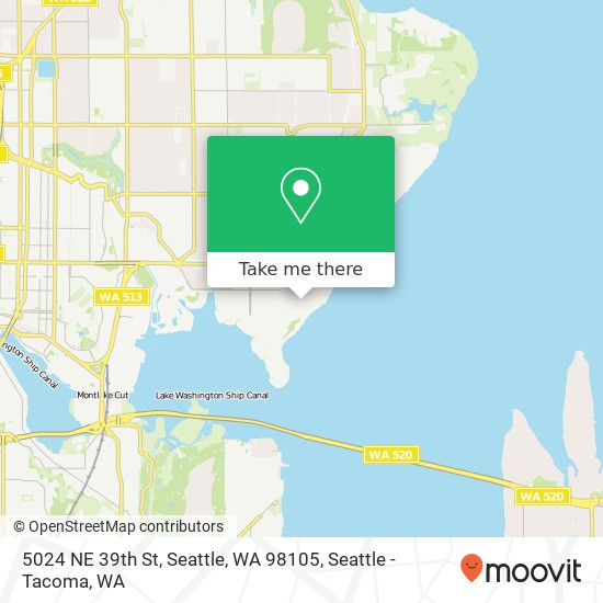 Mapa de 5024 NE 39th St, Seattle, WA 98105