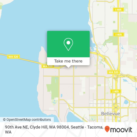 Mapa de 90th Ave NE, Clyde Hill, WA 98004