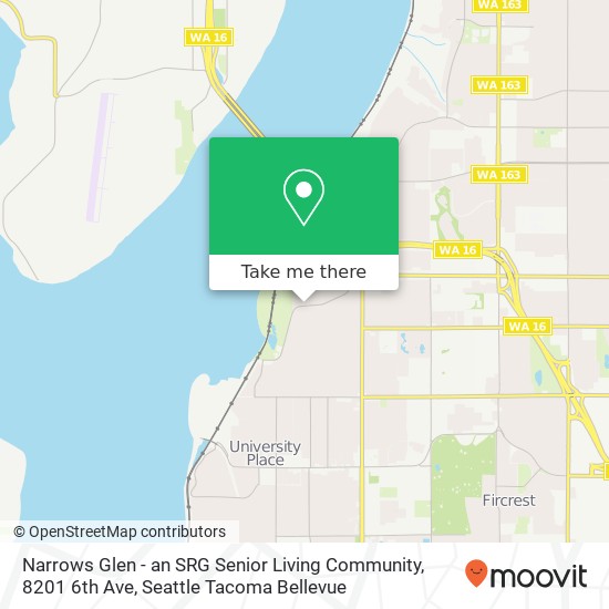 Mapa de Narrows Glen - an SRG Senior Living Community, 8201 6th Ave