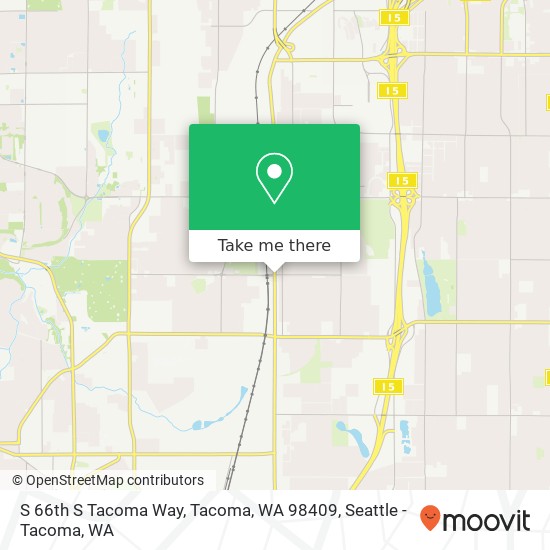Mapa de S 66th S Tacoma Way, Tacoma, WA 98409