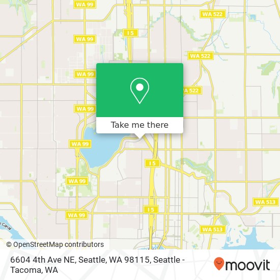 Mapa de 6604 4th Ave NE, Seattle, WA 98115