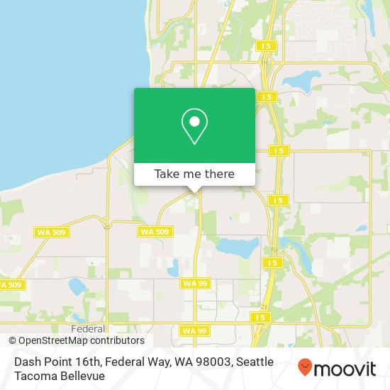 Mapa de Dash Point 16th, Federal Way, WA 98003