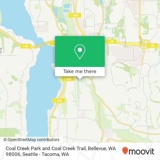 Mapa de Coal Creek Park and Coal Creek Trail, Bellevue, WA 98006