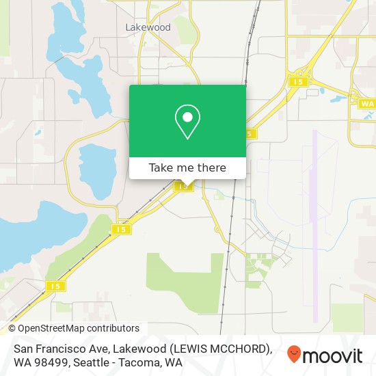 Mapa de San Francisco Ave, Lakewood (LEWIS MCCHORD), WA 98499