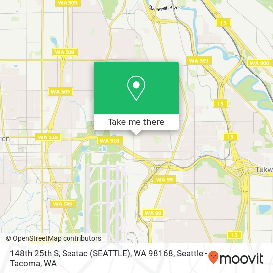 148th 25th S, Seatac (SEATTLE), WA 98168 map