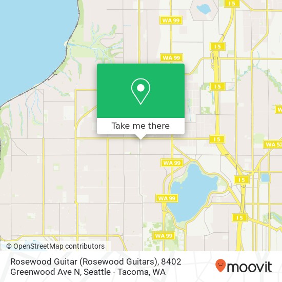 Mapa de Rosewood Guitar (Rosewood Guitars), 8402 Greenwood Ave N