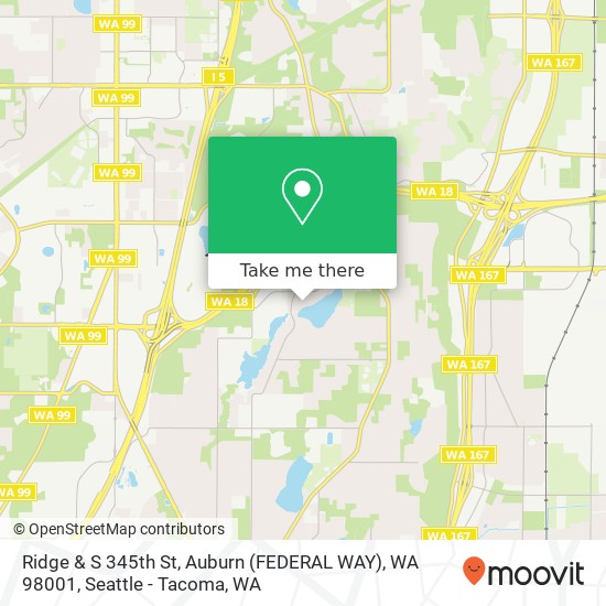 Mapa de Ridge & S 345th St, Auburn (FEDERAL WAY), WA 98001