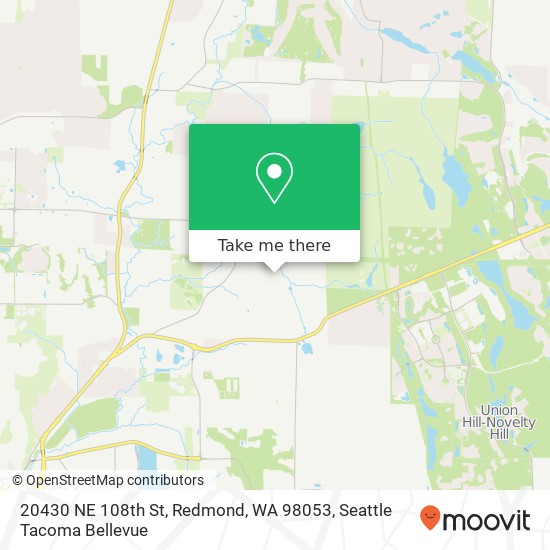 Mapa de 20430 NE 108th St, Redmond, WA 98053