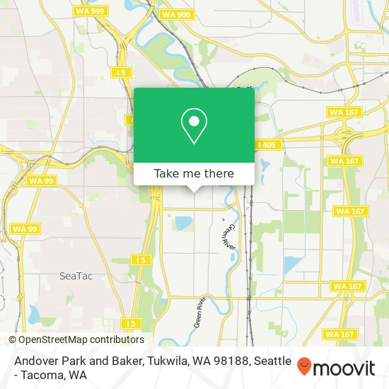 Mapa de Andover Park and Baker, Tukwila, WA 98188