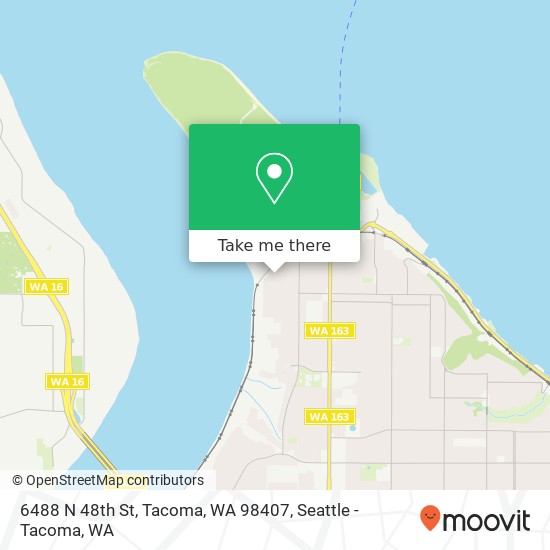 Mapa de 6488 N 48th St, Tacoma, WA 98407