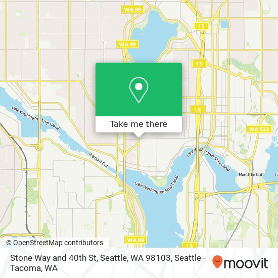 Stone Way and 40th St, Seattle, WA 98103 map