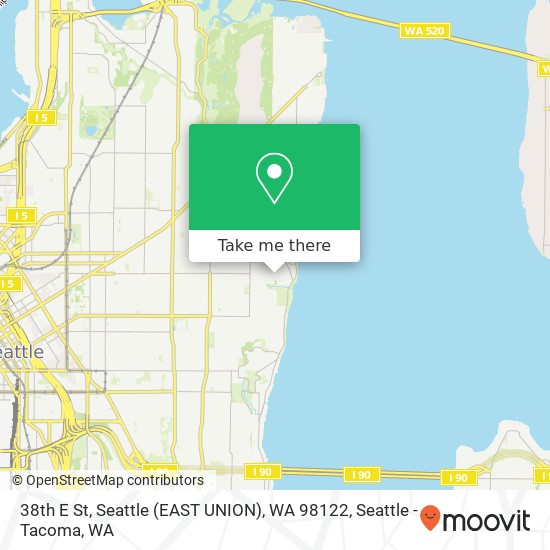Mapa de 38th E St, Seattle (EAST UNION), WA 98122
