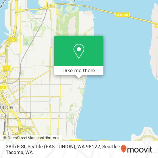 Mapa de 38th E St, Seattle (EAST UNION), WA 98122
