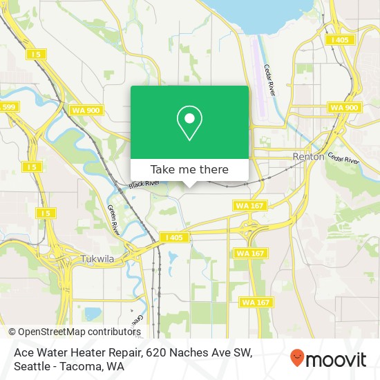 Ace Water Heater Repair, 620 Naches Ave SW map