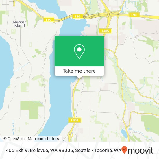 Mapa de 405 Exit 9, Bellevue, WA 98006