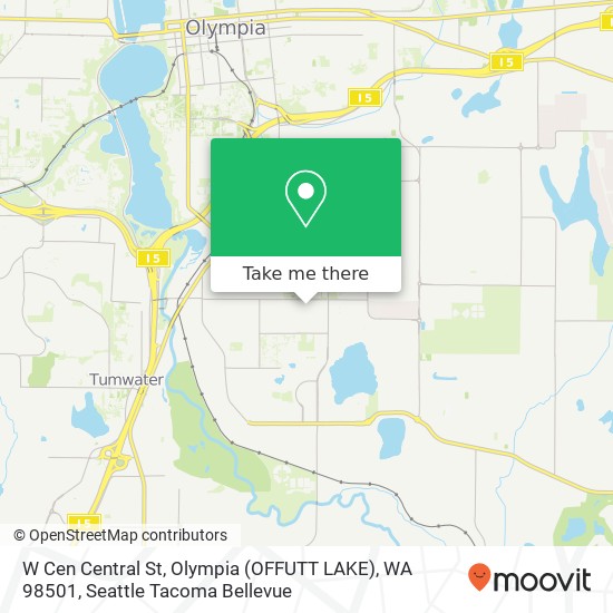 Mapa de W Cen Central St, Olympia (OFFUTT LAKE), WA 98501