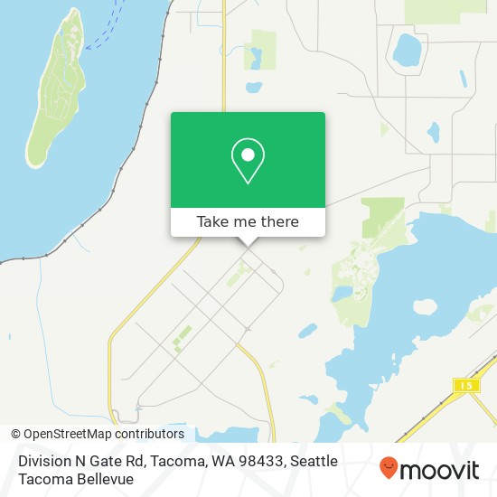 Mapa de Division N Gate Rd, Tacoma, WA 98433