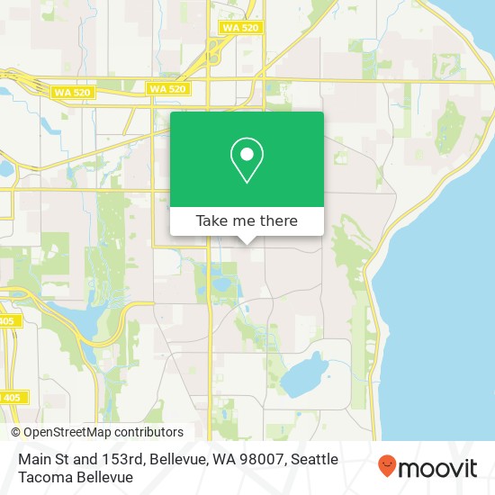 Mapa de Main St and 153rd, Bellevue, WA 98007