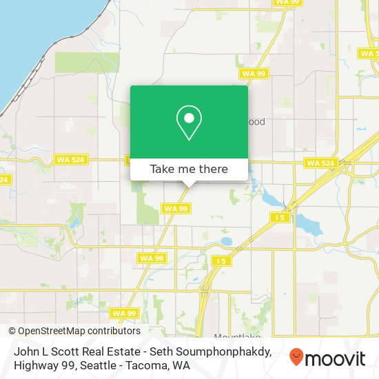 Mapa de John L Scott Real Estate - Seth Soumphonphakdy, Highway 99