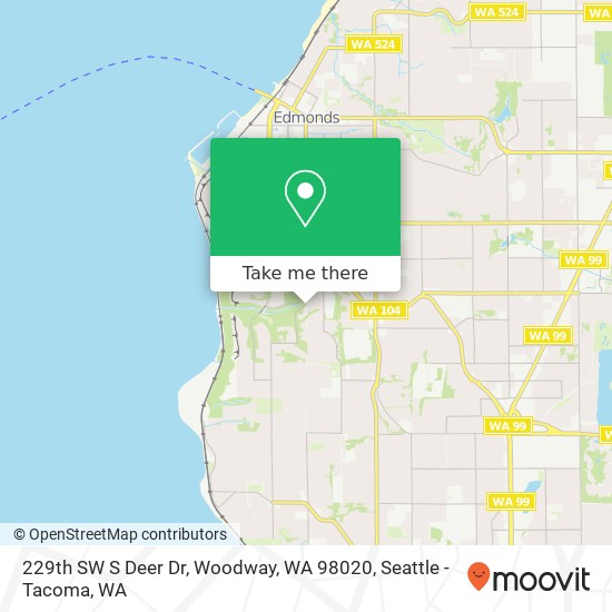 Mapa de 229th SW S Deer Dr, Woodway, WA 98020