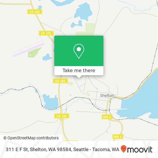 Mapa de 311 E F St, Shelton, WA 98584