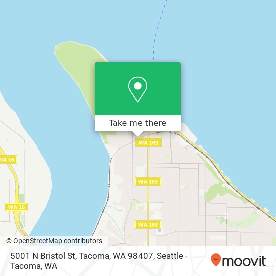 Mapa de 5001 N Bristol St, Tacoma, WA 98407