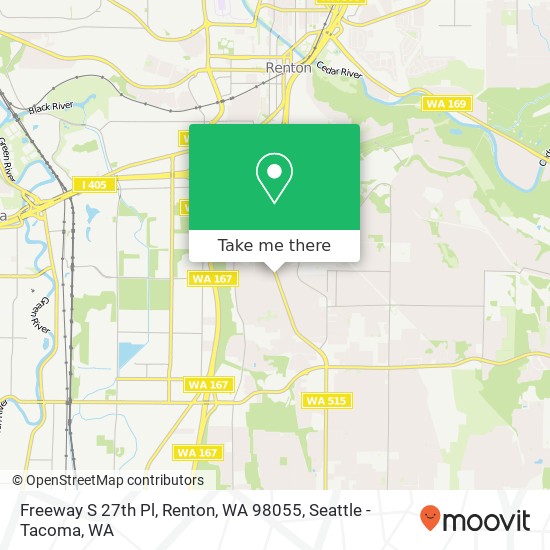 Mapa de Freeway  S 27th Pl, Renton, WA 98055