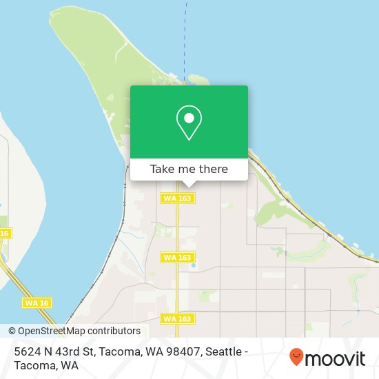 Mapa de 5624 N 43rd St, Tacoma, WA 98407