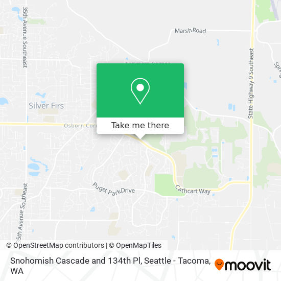 Snohomish Cascade and 134th Pl map