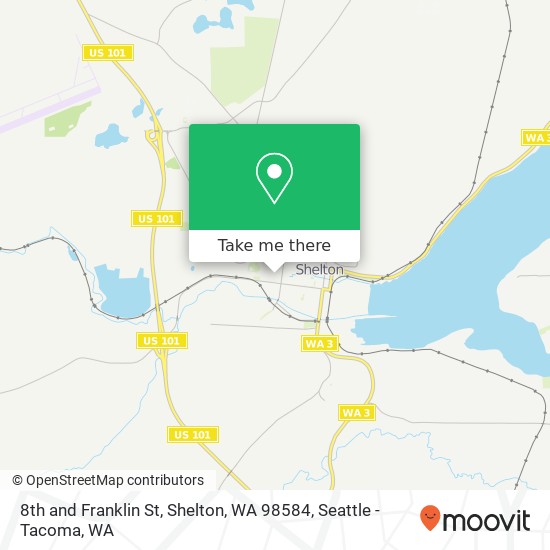 Mapa de 8th and Franklin St, Shelton, WA 98584