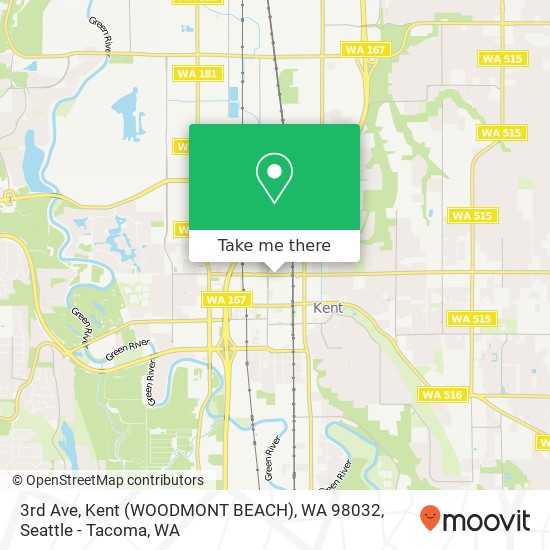 3rd Ave, Kent (WOODMONT BEACH), WA 98032 map