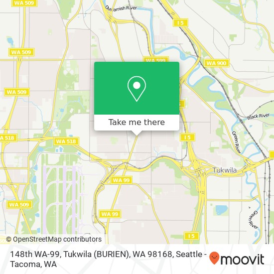 Mapa de 148th WA-99, Tukwila (BURIEN), WA 98168