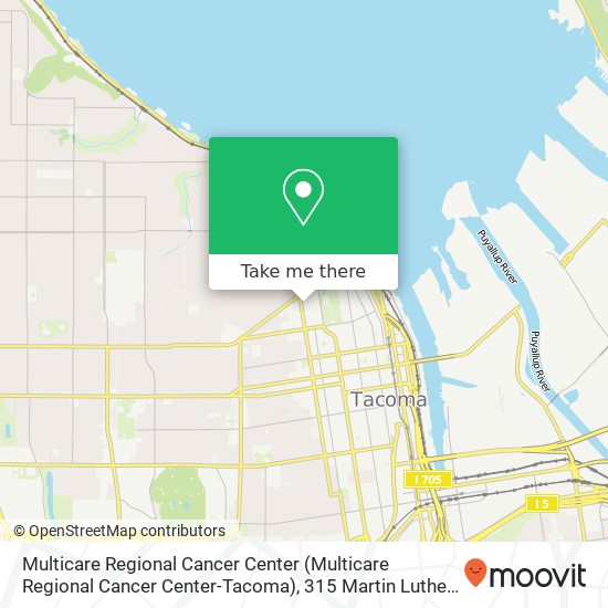 Mapa de Multicare Regional Cancer Center (Multicare Regional Cancer Center-Tacoma), 315 Martin Luther King Jr Way