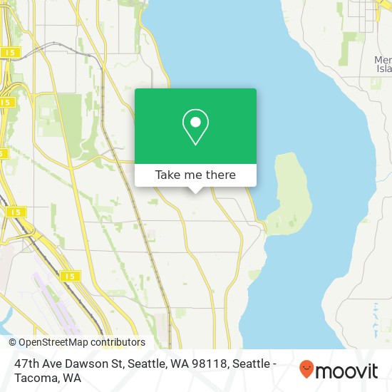 Mapa de 47th Ave Dawson St, Seattle, WA 98118