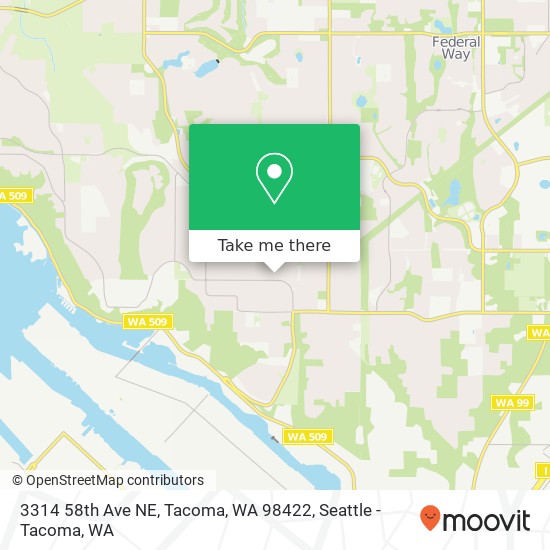 Mapa de 3314 58th Ave NE, Tacoma, WA 98422