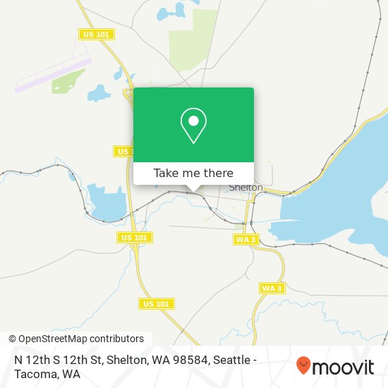 Mapa de N 12th S 12th St, Shelton, WA 98584