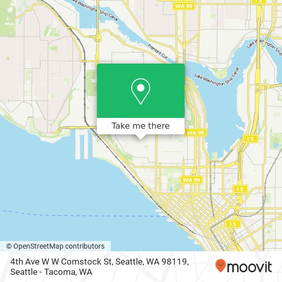 Mapa de 4th Ave W W Comstock St, Seattle, WA 98119