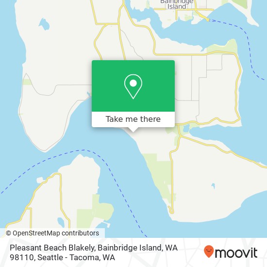 Mapa de Pleasant Beach Blakely, Bainbridge Island, WA 98110