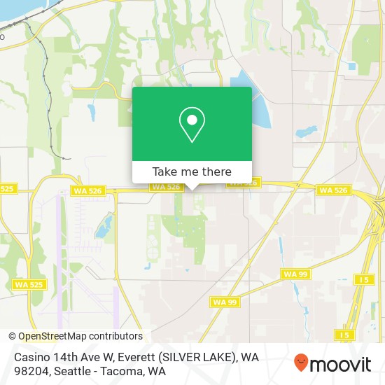 Mapa de Casino 14th Ave W, Everett (SILVER LAKE), WA 98204