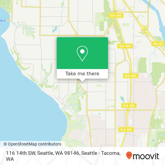 Mapa de 116 14th SW, Seattle, WA 98146