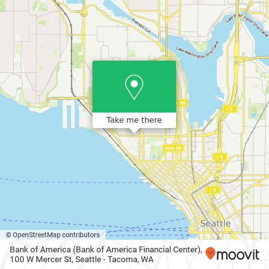 Mapa de Bank of America (Bank of America Financial Center), 100 W Mercer St