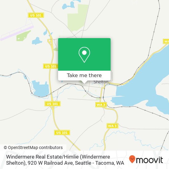 Mapa de Windermere Real Estate / Himlie (Windermere Shelton), 920 W Railroad Ave