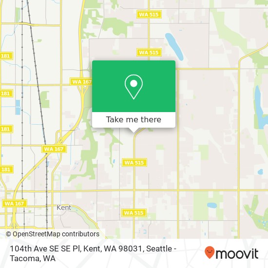 Mapa de 104th Ave SE SE Pl, Kent, WA 98031