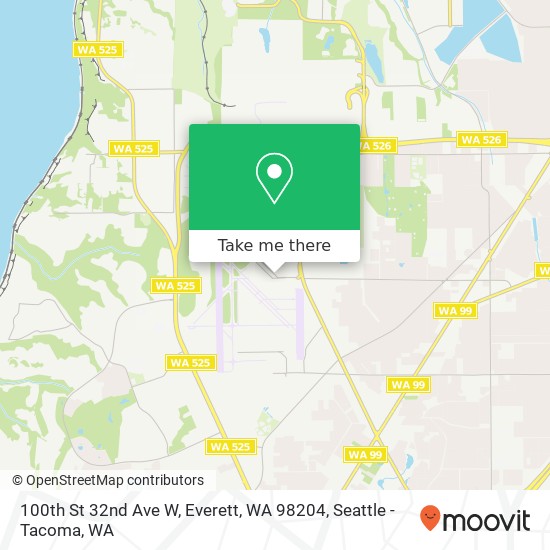Mapa de 100th St 32nd Ave W, Everett, WA 98204