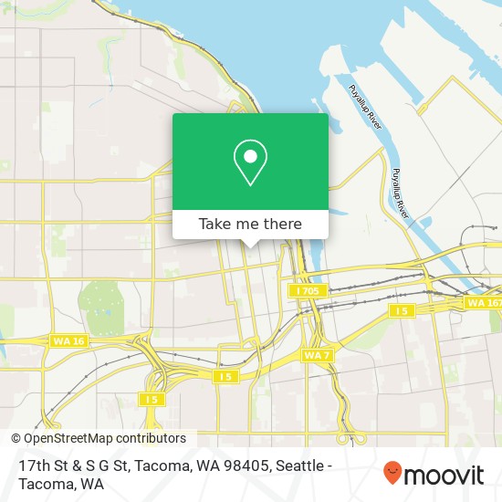 Mapa de 17th St & S G St, Tacoma, WA 98405